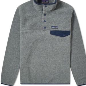 Grey and Navy Synchilla Patagonia fleece pullover